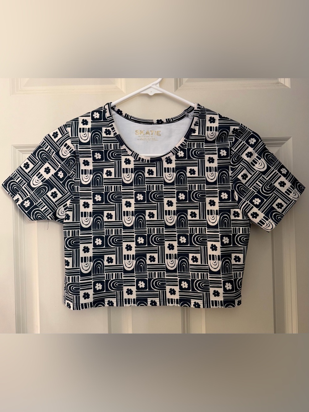 Skatie Piper Printed Swim Top, Medium